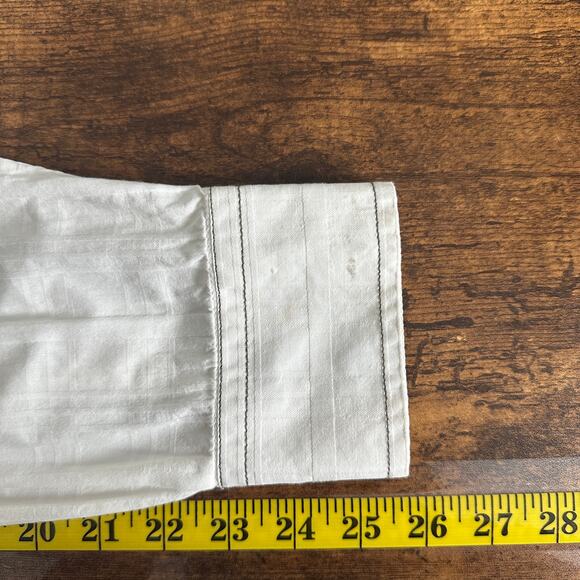 Cowboy Legend Western Shirt XXL White Brown Embroidered Long Sleeve Snap Buttons - Picture 5 of 10